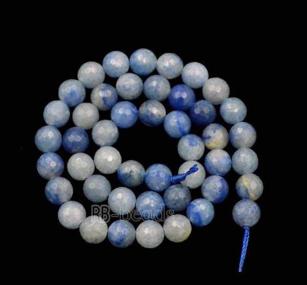Natural Faceted Blue Aventurine Round Beads, size 4-10mm, 15.5 inch strand 