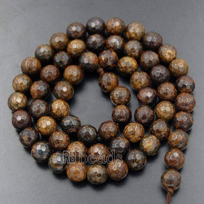 Natural Faceted Brown Bronzite Beads, size 4-8mm , 15.5'' inch strand 