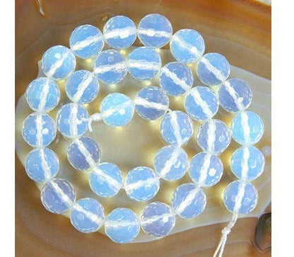Natural Faceted Clear White Opalite Beads 4mm 6mm 8mm 10mm Gemstone Beads, Stone Round Natural Beads, 15''5 strand 
