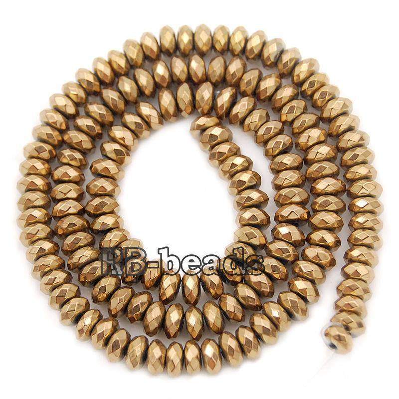 Natural Faceted Copper Hematite Rondelle Beads,  2-10mm  16'' strand 