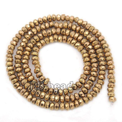 Natural Faceted Copper Hematite Rondelle Beads,  2-10mm  16'' strand 
