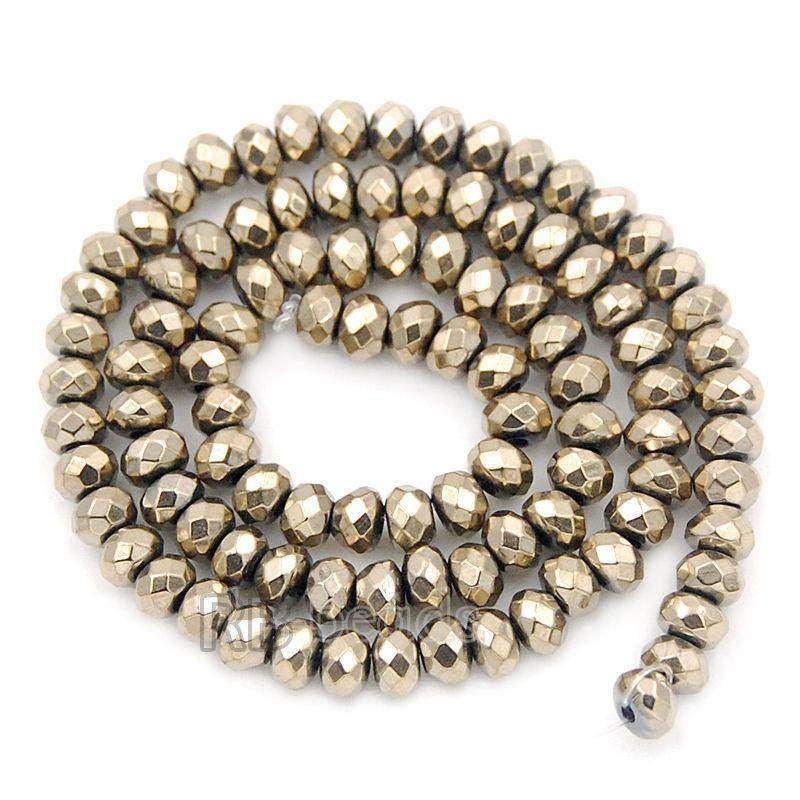 Natural Faceted Copper Hematite Rondelle Beads,  2-10mm  16'' strand 