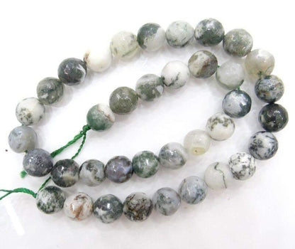 Natural Faceted Tree Agate Beads, Round 6-10mm, 15.5'' inch strand 