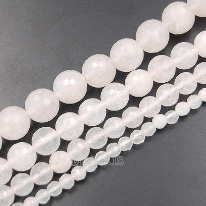 Natural Faceted White Candy Jade Beads, 4-10mm, 15''5 strand 