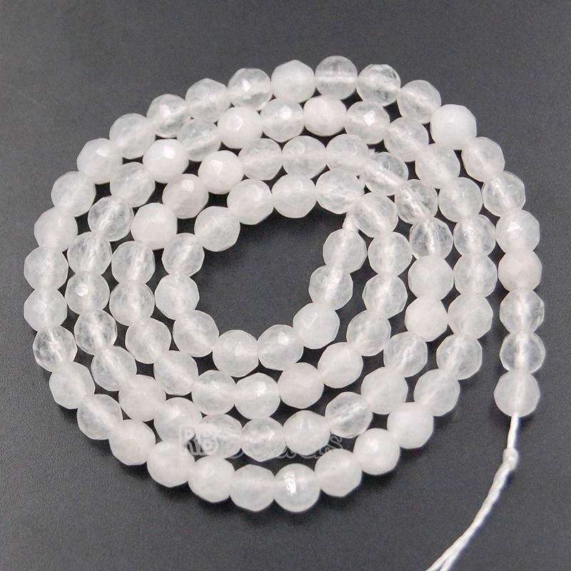 Natural Faceted White Candy Jade Beads, 4-10mm, 15''5 strand 