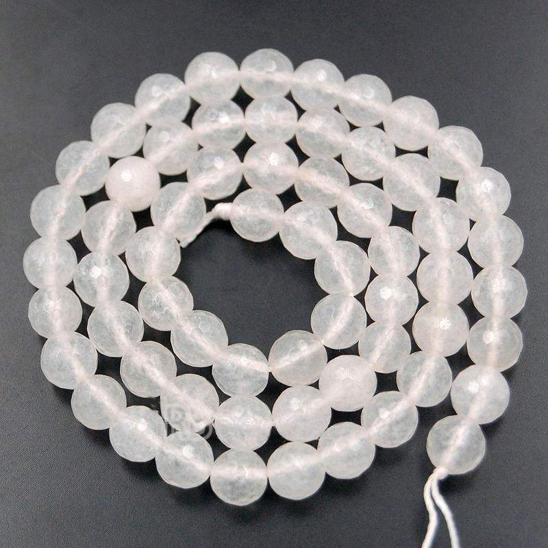 Natural Faceted White Candy Jade Beads, 4-10mm, 15''5 strand 