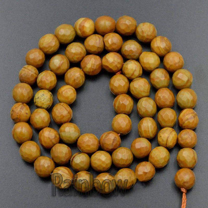 Natural Faceted Wood Vein Jasper Brown Beads, 4-10mm, 15.5'' strand 