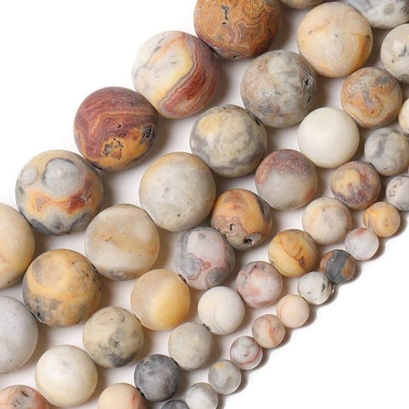 Natural Frosted Crazy Agate beads, Round 4-12mm, 15.5'' inch strand 