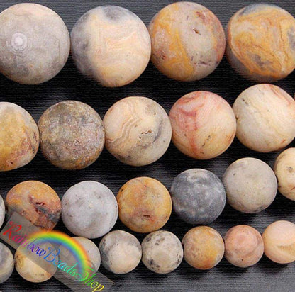Natural Frosted Crazy Agate beads, Round 4-12mm, 15.5'' inch strand 