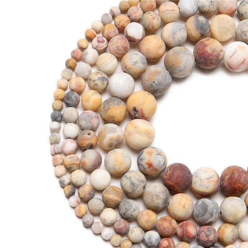 Natural Frosted Crazy Agate beads, Round 4-12mm, 15.5'' inch strand 