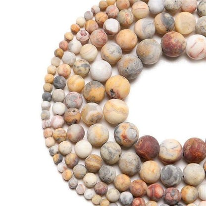 Natural Frosted Crazy Agate beads, Round 4-12mm, 15.5'' inch strand 