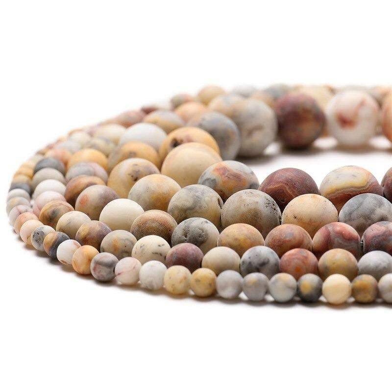 Natural Frosted Crazy Agate beads, Round 4-12mm, 15.5'' inch strand 