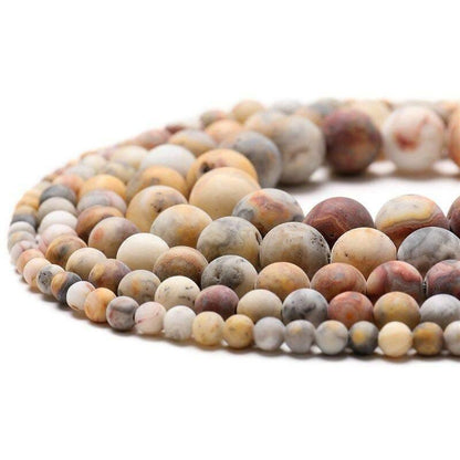 Natural Frosted Crazy Agate beads, Round 4-12mm, 15.5'' inch strand 