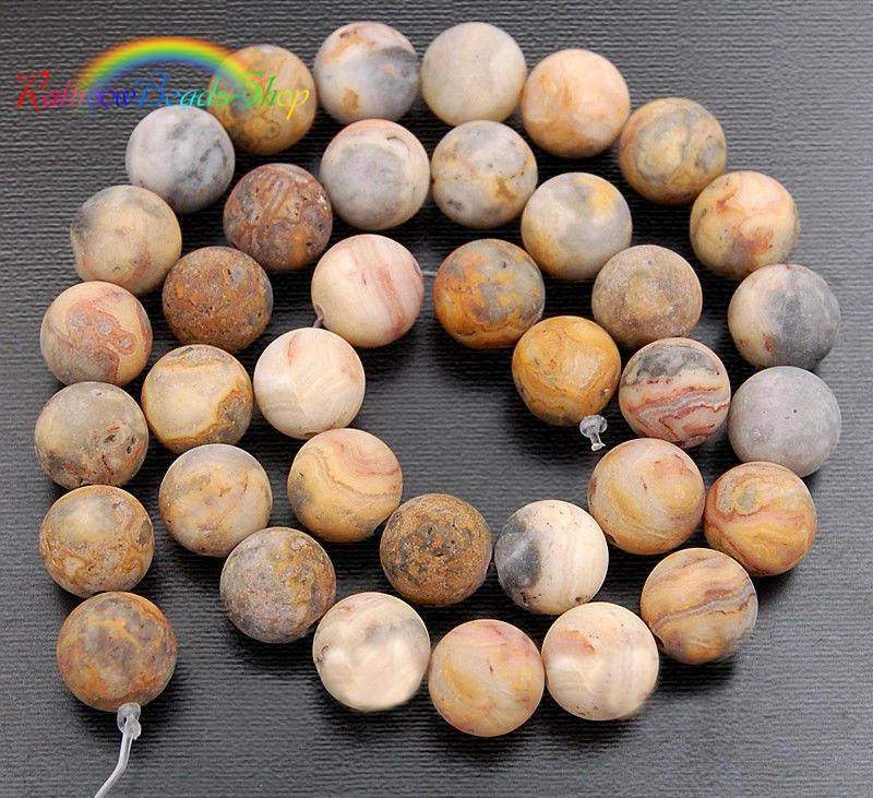 Natural Frosted Crazy Agate beads, Round 4-12mm, 15.5'' inch strand 