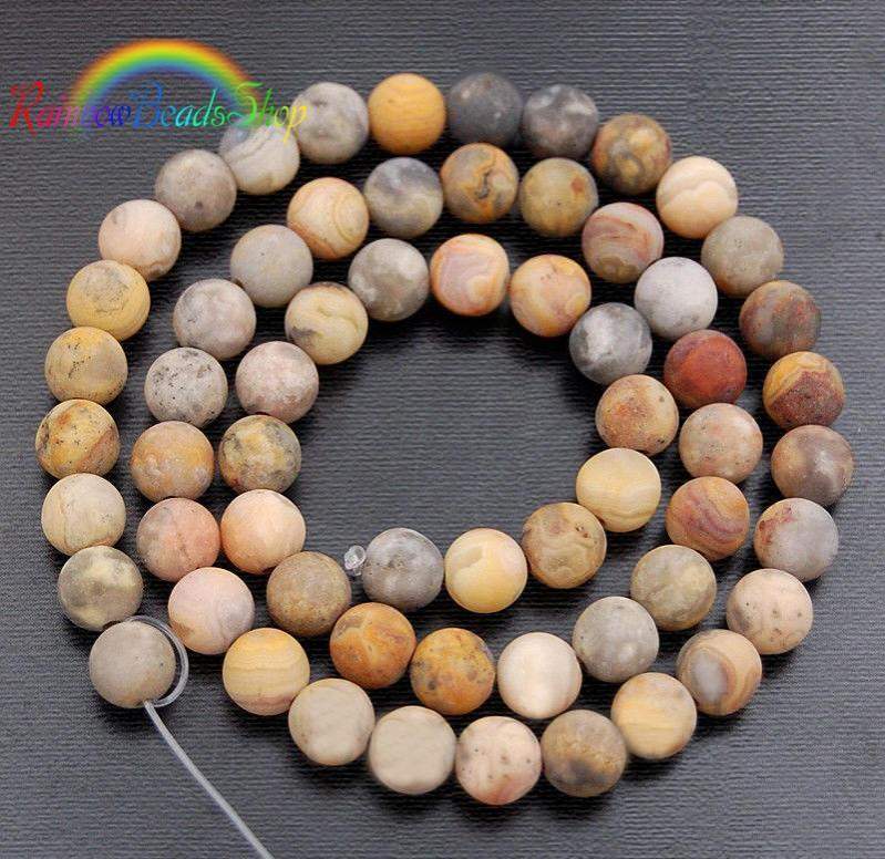 Natural Frosted Crazy Agate beads, Round 4-12mm, 15.5'' inch strand 