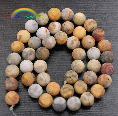 Natural Frosted Crazy Agate beads, Round 4-12mm, 15.5'' inch strand 