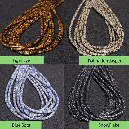 Natural heishi gemstone beads, 4mm disc tyre stone turquoise jasper, semiprecious stones on strand 