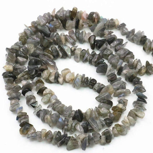 Natural Labradorite Chip Beads, Gemstone Spacer, 5~8mm 34 Inc per strand 