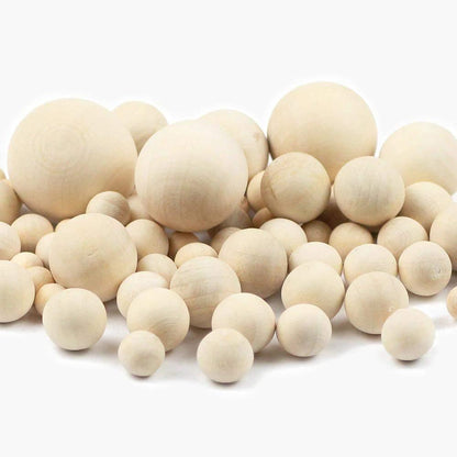 Natural large Wood Round Ball Beads, No Hole, for macrame, Eco-Friendly (Natural Color) Jewelry Beads 8/10/12/14/16/20/25/30/35/40mm 