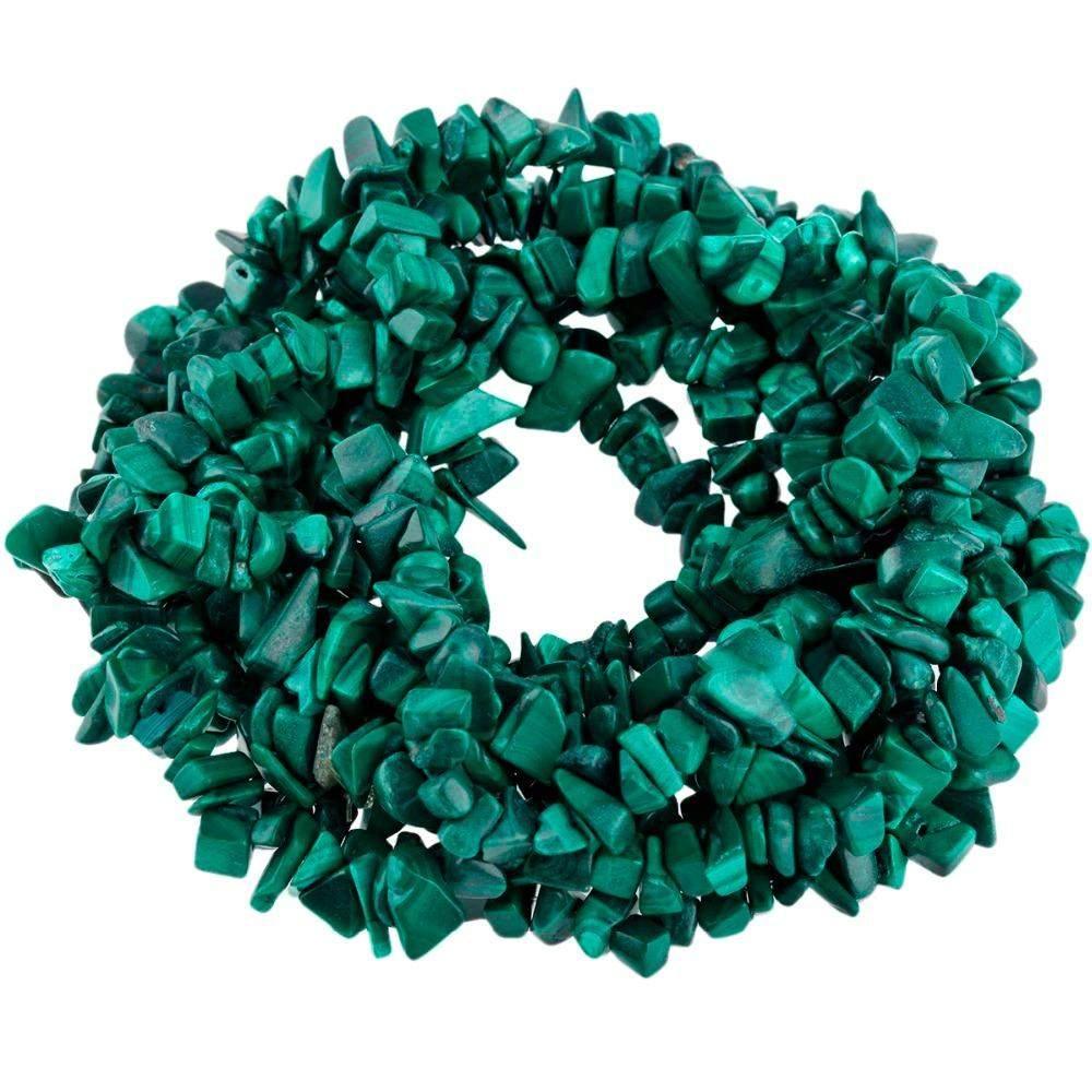 Natural Malachite Chip Beads, Smooth Gemstone, 5~8mm 34 Inc per strand, Wholesale 