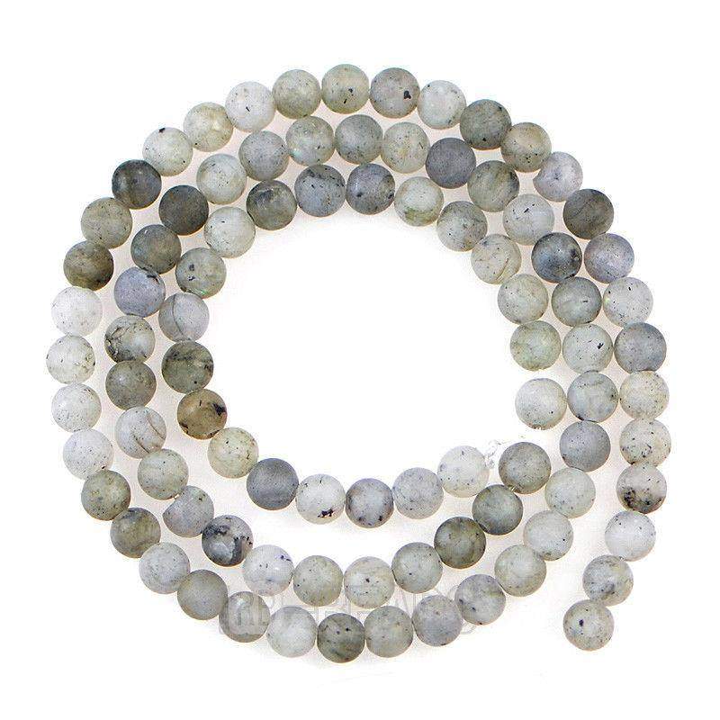 Natural Matte Frosted Labradorite Blue Rainbow Flesh Beads, Dark Moonstone Gemstone 4-12mm, 15.5'' strand 