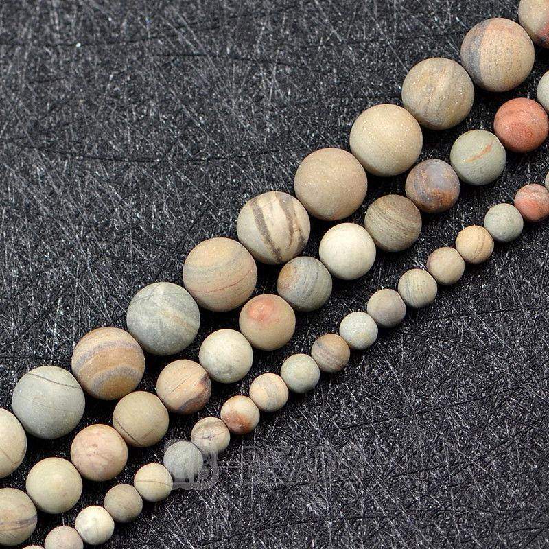 Natural Matte Frosted Silver Leaf Jasper beads, 4-2mm, 15.5'' strand 