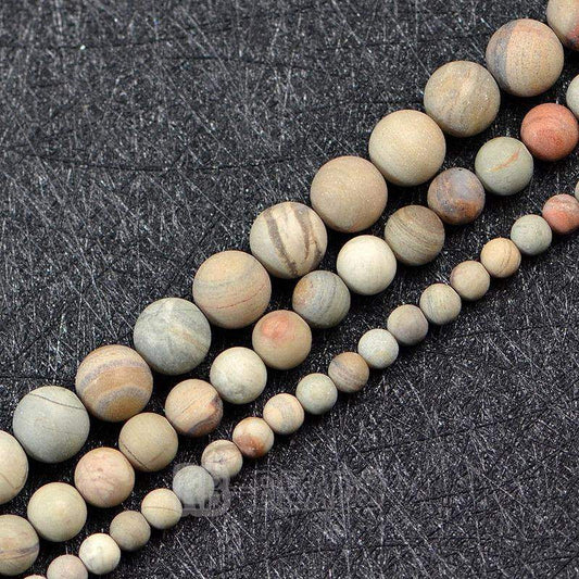 Natural Matte Frosted Silver Leaf Jasper beads, 4-2mm, 15.5'' strand 