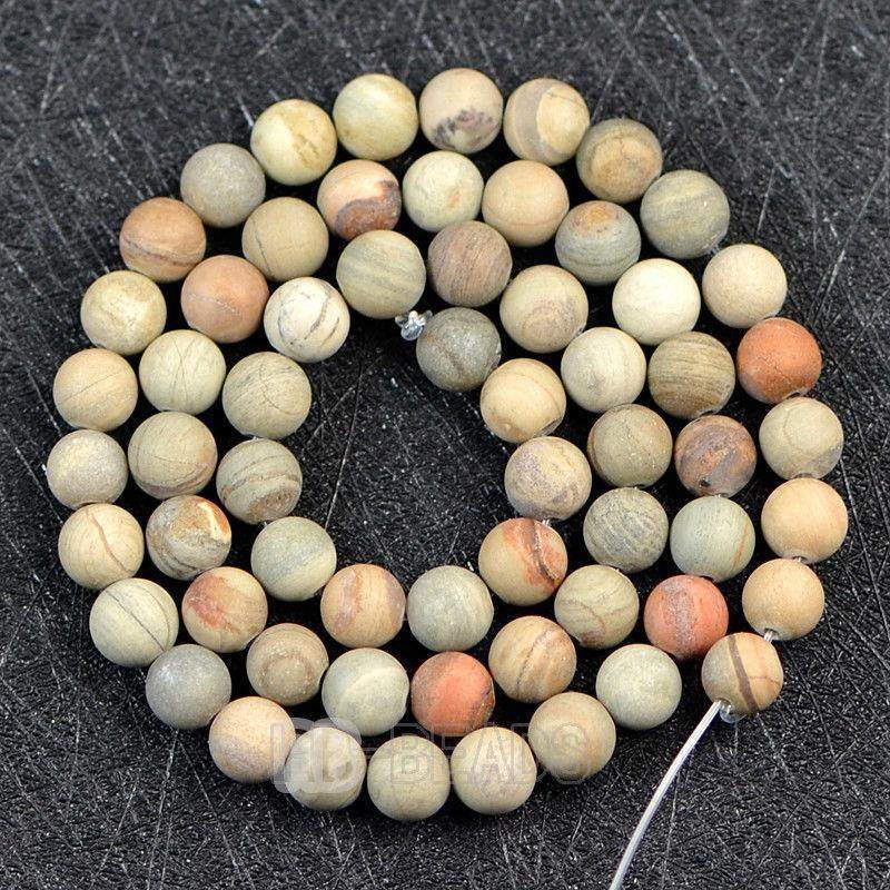 Natural Matte Frosted Silver Leaf Jasper beads, 4-2mm, 15.5'' strand 