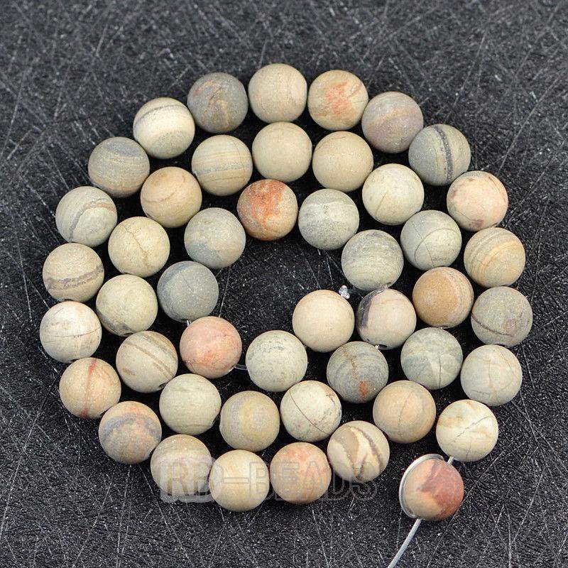 Natural Matte Frosted Silver Leaf Jasper beads, 4-2mm, 15.5'' strand 