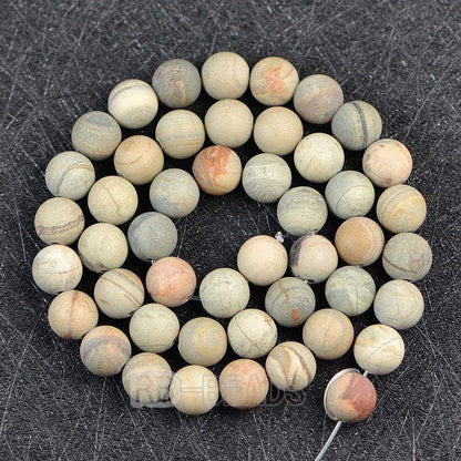 Natural Matte Frosted Silver Leaf Jasper beads, 4-2mm, 15.5'' strand 