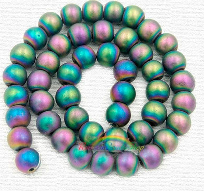 Natural Matte Multi Color Hematite Beads, Round, 15.5'' inch strand 