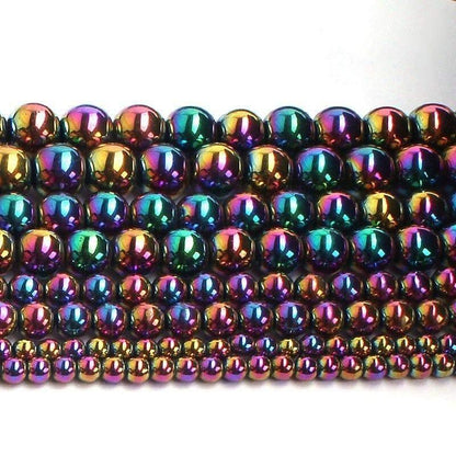 Natural Multi Color Hematite Beads, 2-10mm  Round   15.5''' full strand 