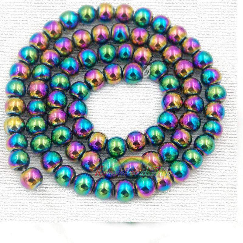 Natural Multi Color Hematite Beads, 2-10mm  Round   15.5''' full strand 