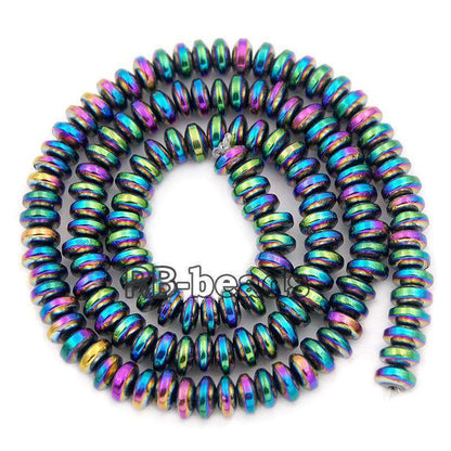 Natural Multicolor Hematite Rondelle Beads,  2-10mm  16'' strand 