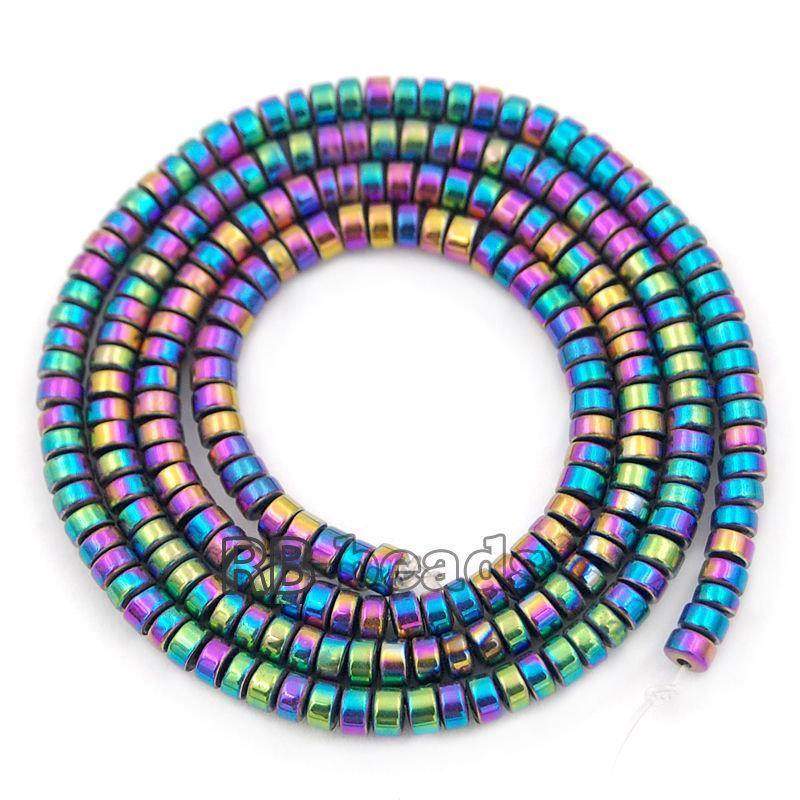 Natural Multicolor Hematite Rondelle Beads,  2-10mm  16'' strand 