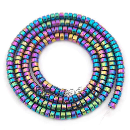 Natural Multicolor Hematite Rondelle Beads,  2-10mm  16'' strand 