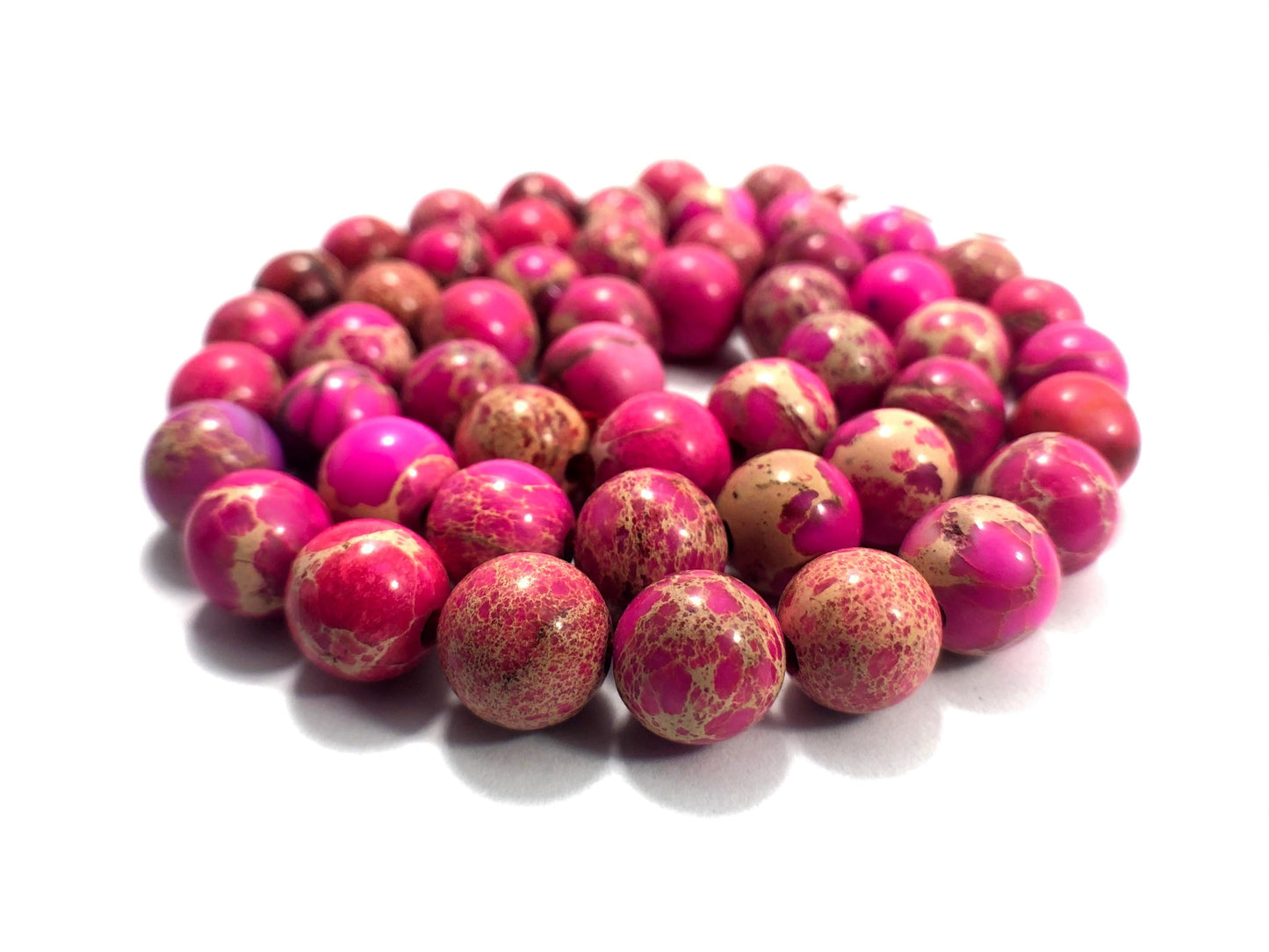 Natural Pink Sea Sediment Jasper Beads, Round 4-12mm, 15.5 strand 