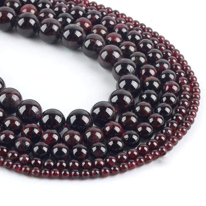 Natural Red Garnet Beads, Round, 15.5'' inch strand 