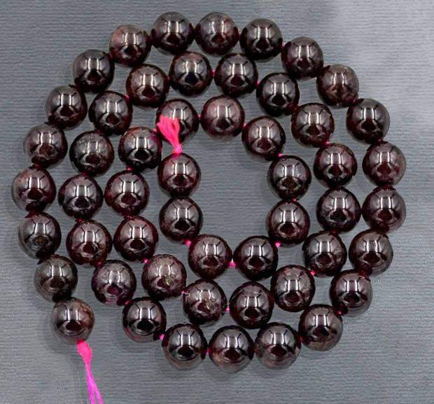 Natural Red Garnet Beads, Round, 15.5'' inch strand 