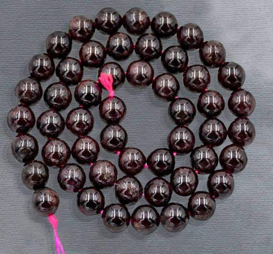 Natural Red Garnet Beads, Round, 15.5'' inch strand 