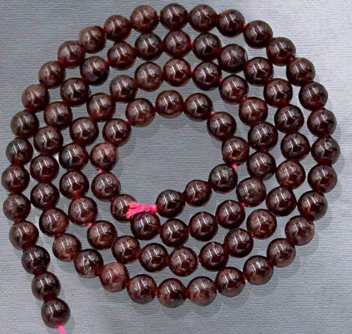 Natural Red Garnet Beads, Round, 15.5'' inch strand 