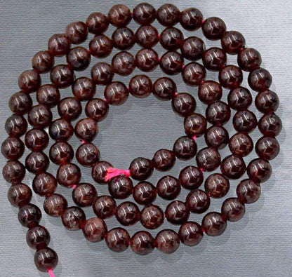 Natural Red Garnet Beads, Round, 15.5'' inch strand 