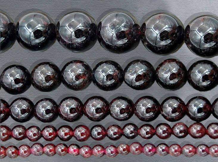 Natural Red Garnet Beads, Round, 15.5'' inch strand 