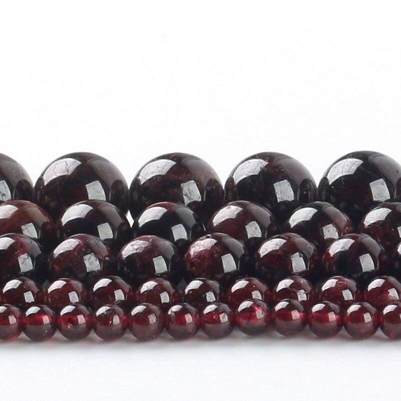 Natural Red Garnet Beads, Round, 15.5'' inch strand 