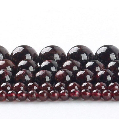 Natural Red Garnet Beads, Round, 15.5'' inch strand 