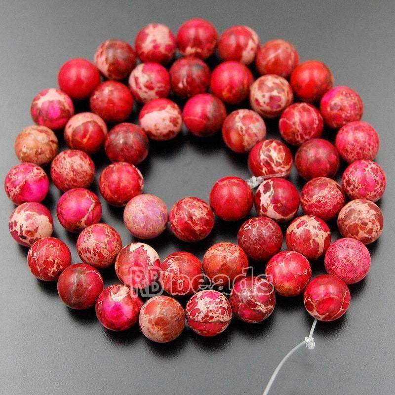 Natural Red Sea Sediment Jasper Beads, Round 4-12mm, 15.5 strand 