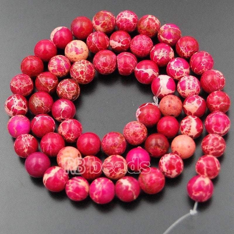 Natural Red Sea Sediment Jasper Beads, Round 4-12mm, 15.5 strand 
