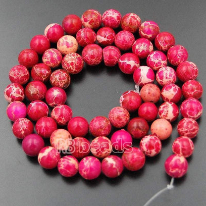 Natural Red Sea Sediment Jasper Beads, Round 4-12mm, 15.5 strand 