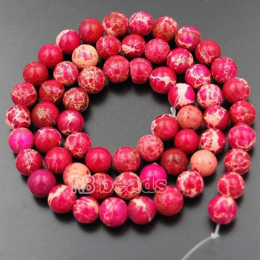 Natural Red Sea Sediment Jasper Beads, Round 4-12mm, 15.5 strand 