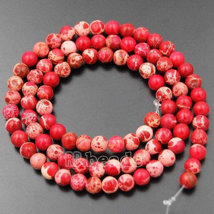 Natural Red Sea Sediment Jasper Beads, Round 4-12mm, 15.5 strand 